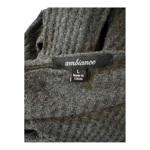 | ambiance | Grey Long Lightweight Cardigan Sweater LG - Picture 4 of 4